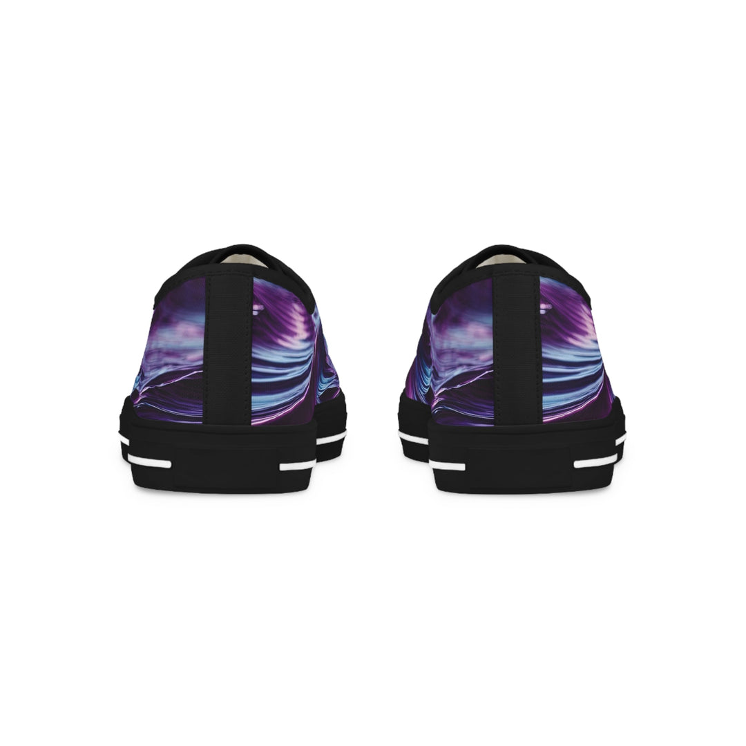 Purple Ocean Waves - Men's Lowtop Sneakers - Shoes - g(0D·IO) - US 5 - Black sole -