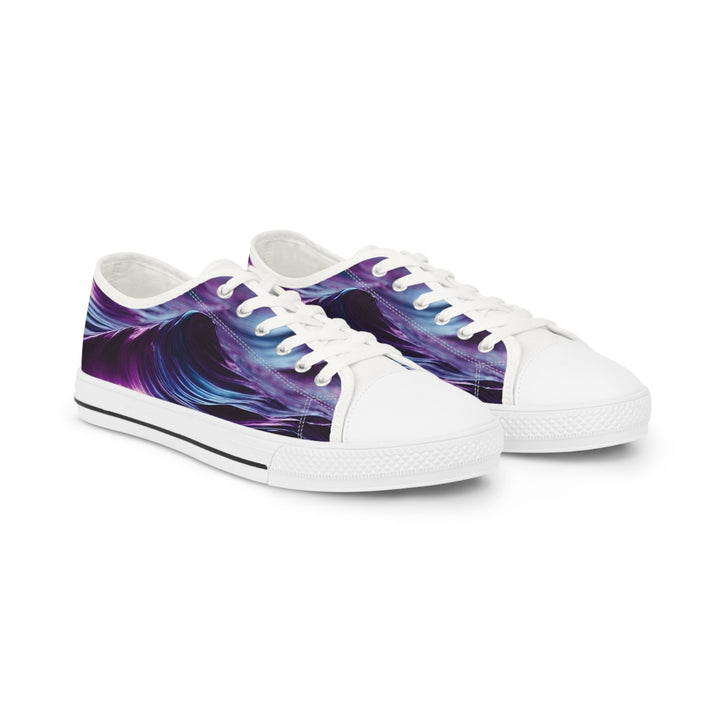 Purple Ocean Waves - Men's Lowtop Sneakers - Shoes - g(0D·IO) - US 5 - White sole -