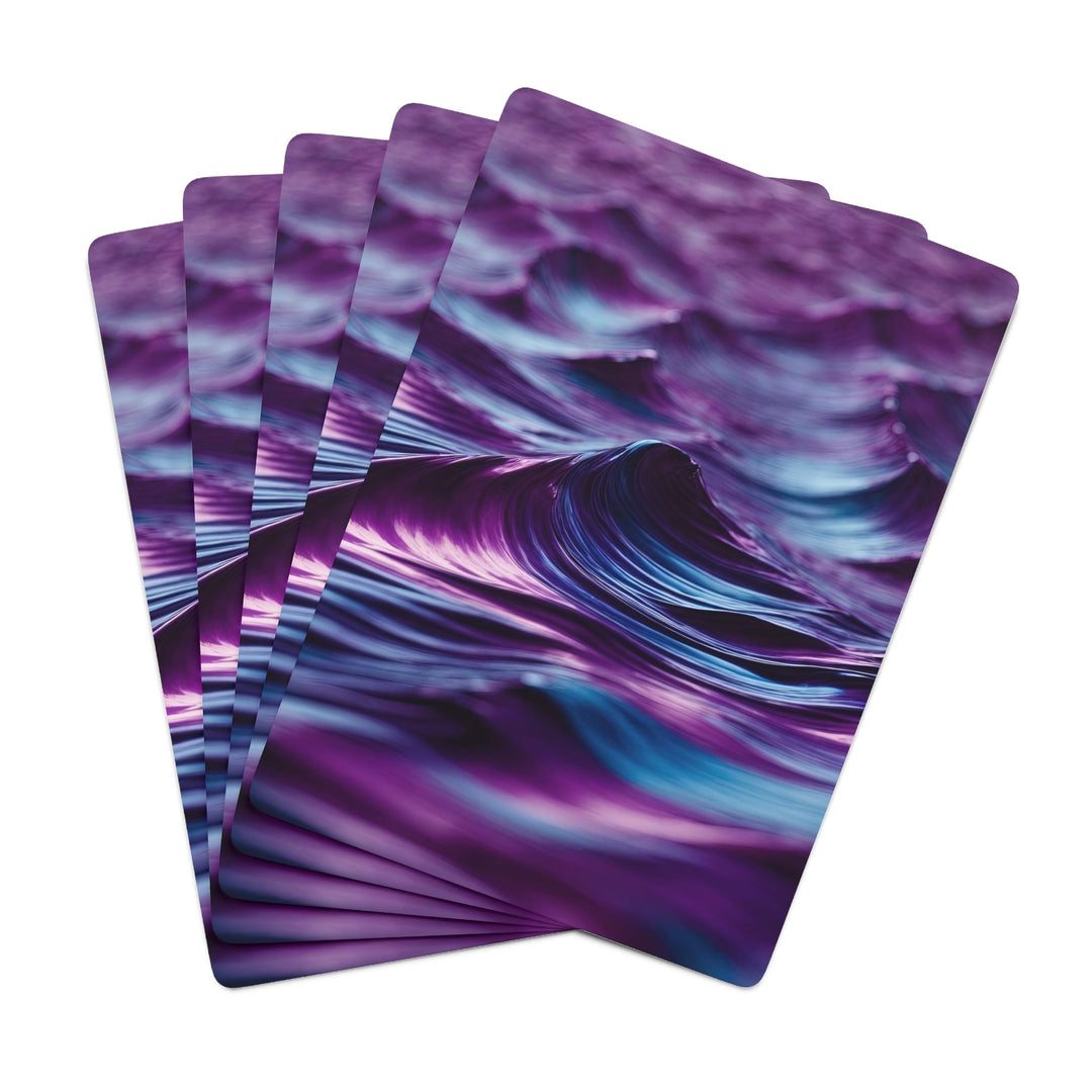 Purple Ocean Waves - Poker Cards - Paper products - g(0D·IO) - 2.47" x 3.47" - White - Semi Glossy