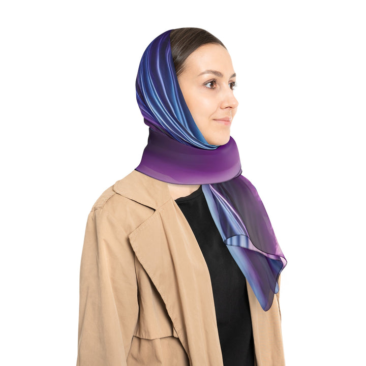 Purple Ocean Waves - Poly Scarf - Accessories - g(0D·IO) - Poly chiffon - 50" × 50" -