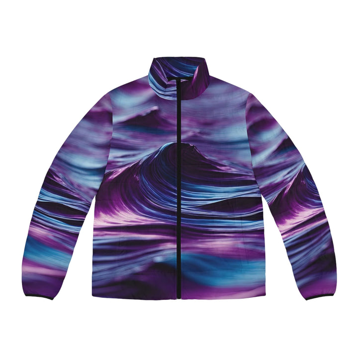 Purple Ocean Waves - Puffer Jacket - All Over Prints - g(0D·IO) - S - Black zipper -