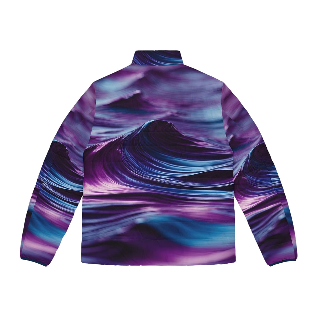 Purple Ocean Waves - Puffer Jacket - All Over Prints - g(0D·IO) - S - Black zipper -