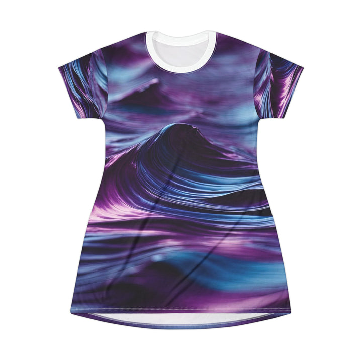 Purple Ocean Waves - T-Shirt Dress - All Over Prints - g(0D·IO) - XS - -