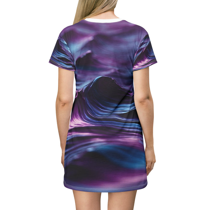 Purple Ocean Waves - T-Shirt Dress - All Over Prints - g(0D·IO) - XS - -