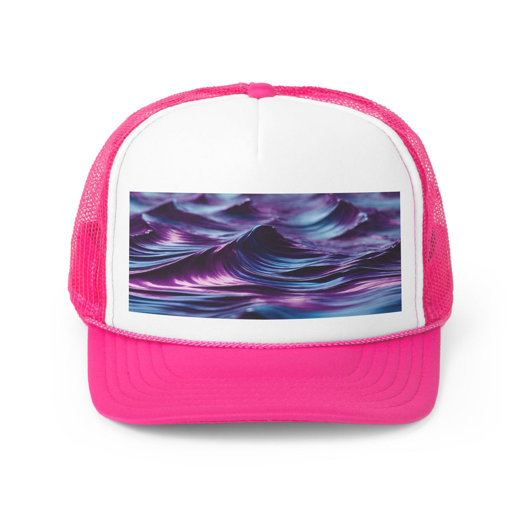 Purple Ocean Waves - Trucker Hat - Hats - g(0D·IO) - Pink - One size -