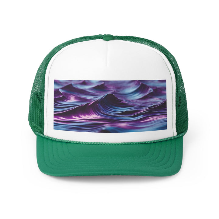 Purple Ocean Waves - Trucker Hat - Hats - g(0D·IO) - Green - One size -