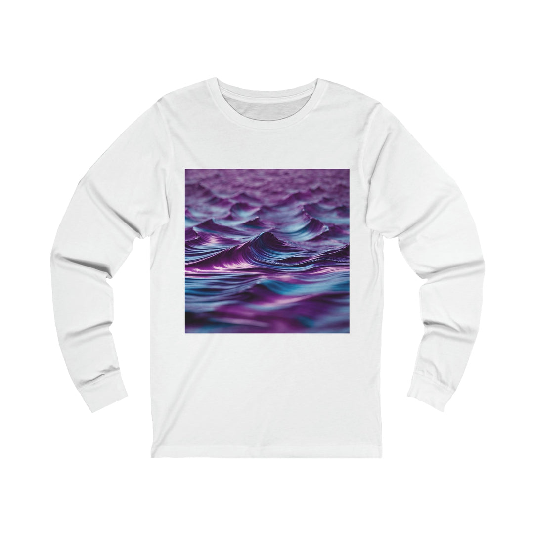 Purple Ocean Waves - Unisex Jersey Long Sleeve Tee - Long-sleeve - g(0D·IO) - S - White -