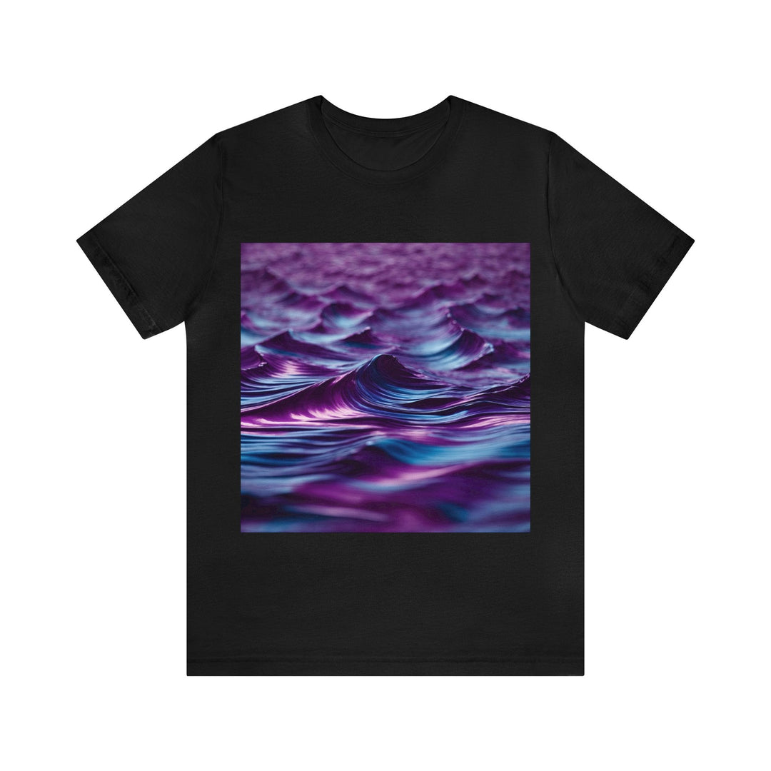 Purple Ocean Waves - Unisex Jersey Short Sleeve Tee - T-Shirt - g(0D·IO) - Black - S -