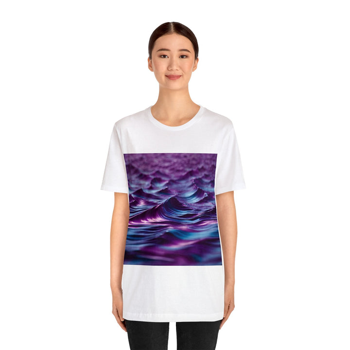 Purple Ocean Waves - Unisex Jersey Short Sleeve Tee - T-Shirt - g(0D·IO) - Black - S -