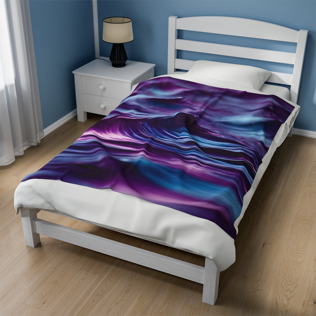 Purple Ocean Waves - Velveteen Plush Blanket - All Over Prints - g(0D·IO) - 30" × 40" - -