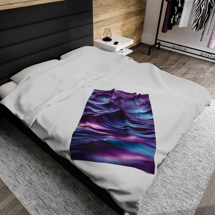 Purple Ocean Waves - Velveteen Plush Blanket - All Over Prints - g(0D·IO) - 30" × 40" - -