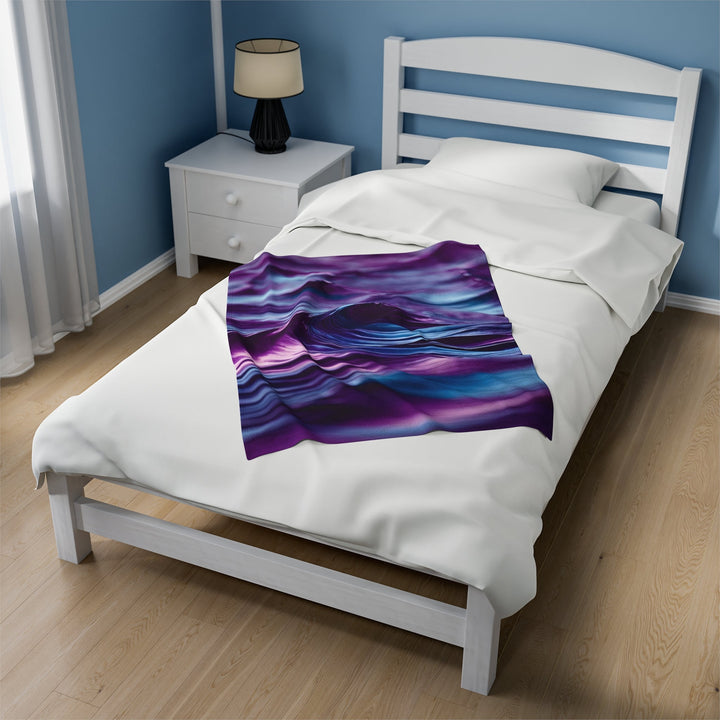 Purple Ocean Waves - Velveteen Plush Blanket - All Over Prints - g(0D·IO) - 30" × 40" - -