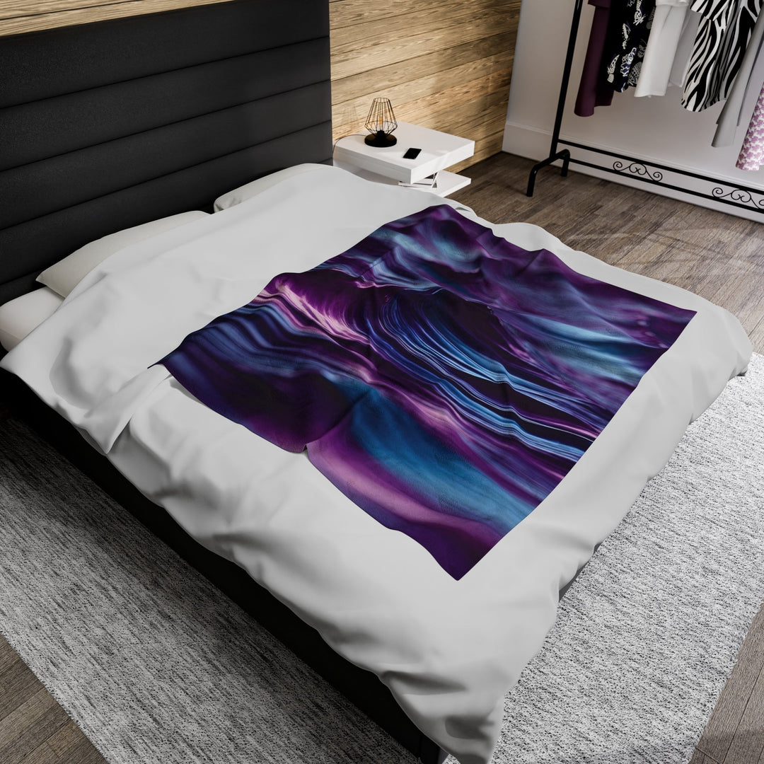 Purple Ocean Waves - Velveteen Plush Blanket - All Over Prints - g(0D·IO) - 30" × 40" - -