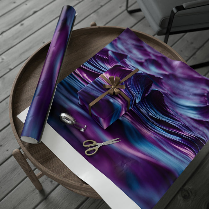 Purple Ocean Waves - Wrapping Paper - Home Decor - g(0D·IO) - 30'' x 72'' - Matte -
