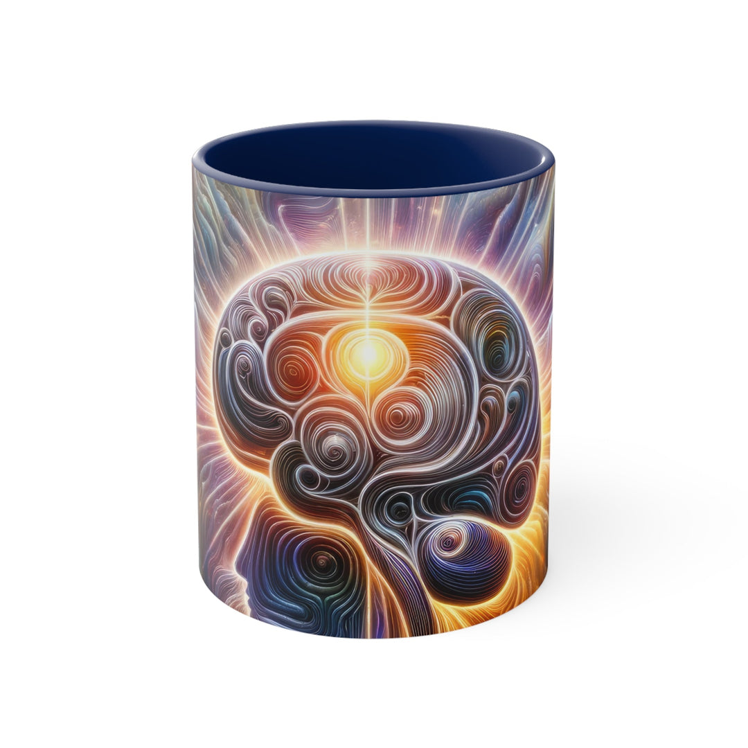 Radiant Consciousness Awakening - Accent Coffee Mug - Mug - g(0D·IO) - Navy - 11oz -