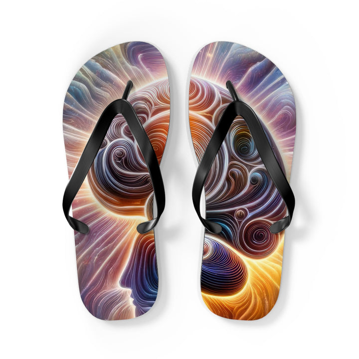 Radiant Consciousness Awakening - Flip Flops - Shoes - g(0D·IO) - L - Black sole -