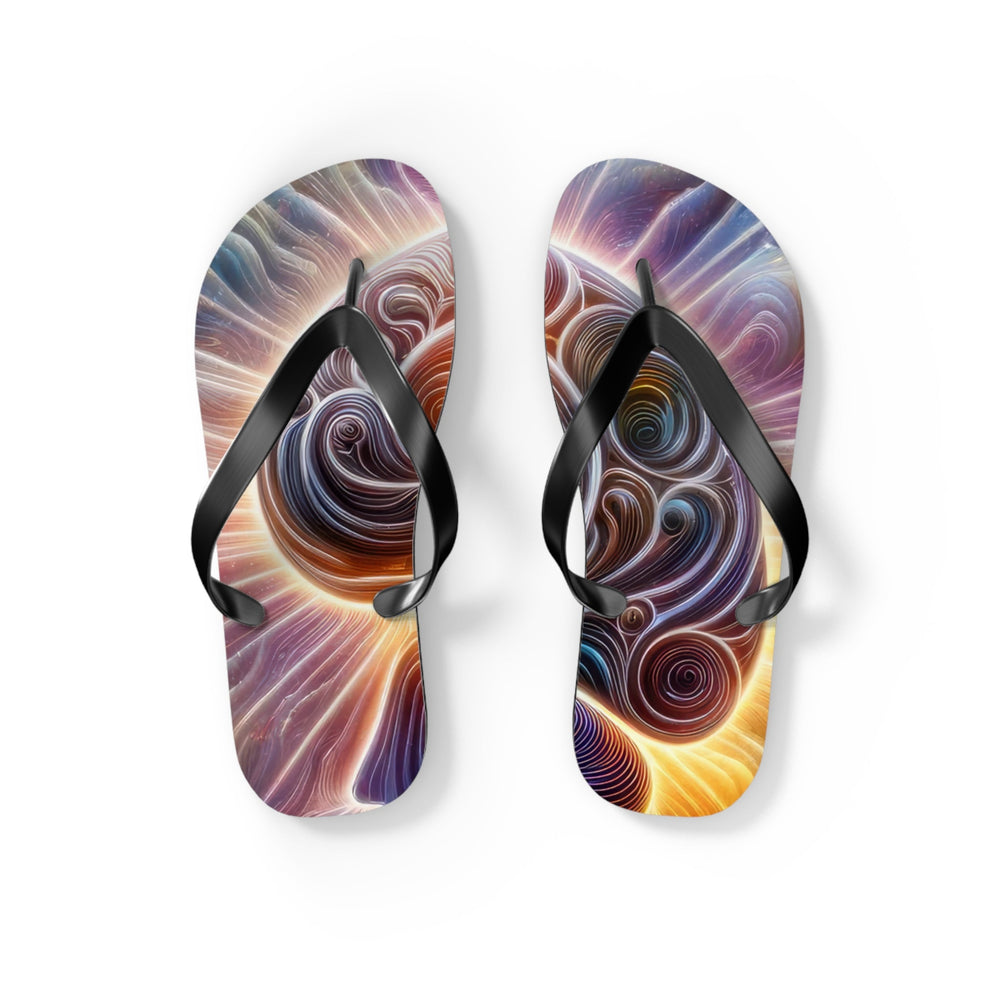 Radiant Consciousness Awakening - Flip Flops - Shoes - g(0D·IO) - S - Black sole -