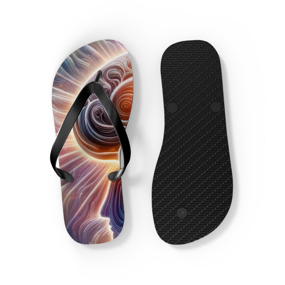 Radiant Consciousness Awakening - Flip Flops - Shoes - g(0D·IO) - XL - Black sole -