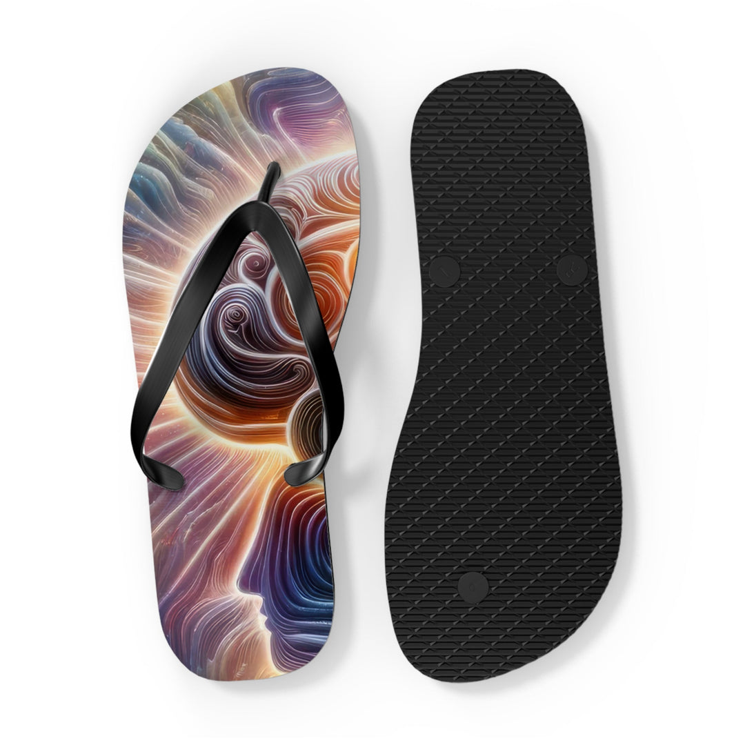 Radiant Consciousness Awakening - Flip Flops - Shoes - g(0D·IO) - XL - Black sole -