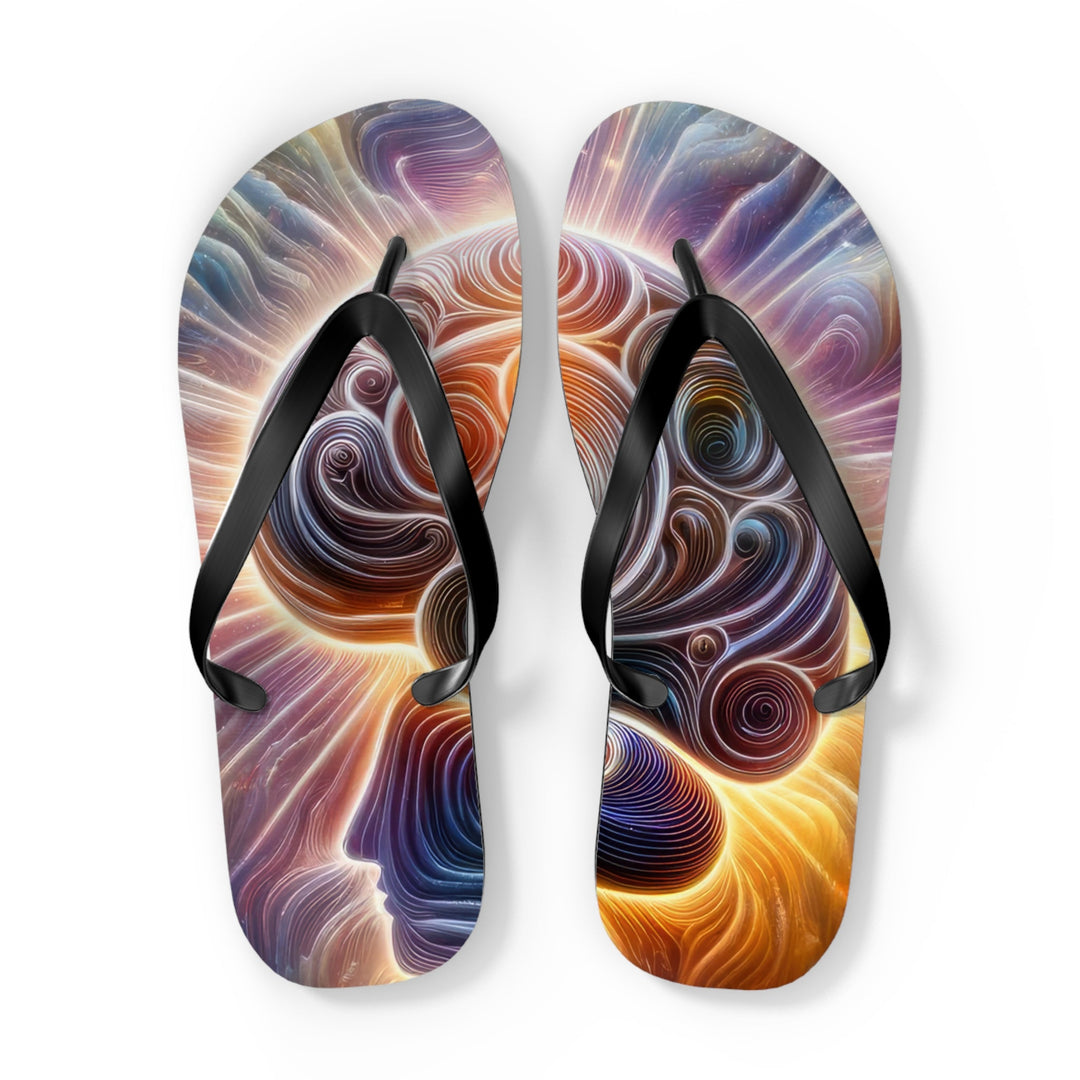 Radiant Consciousness Awakening - Flip Flops - Shoes - g(0D·IO) - XL - Black sole -