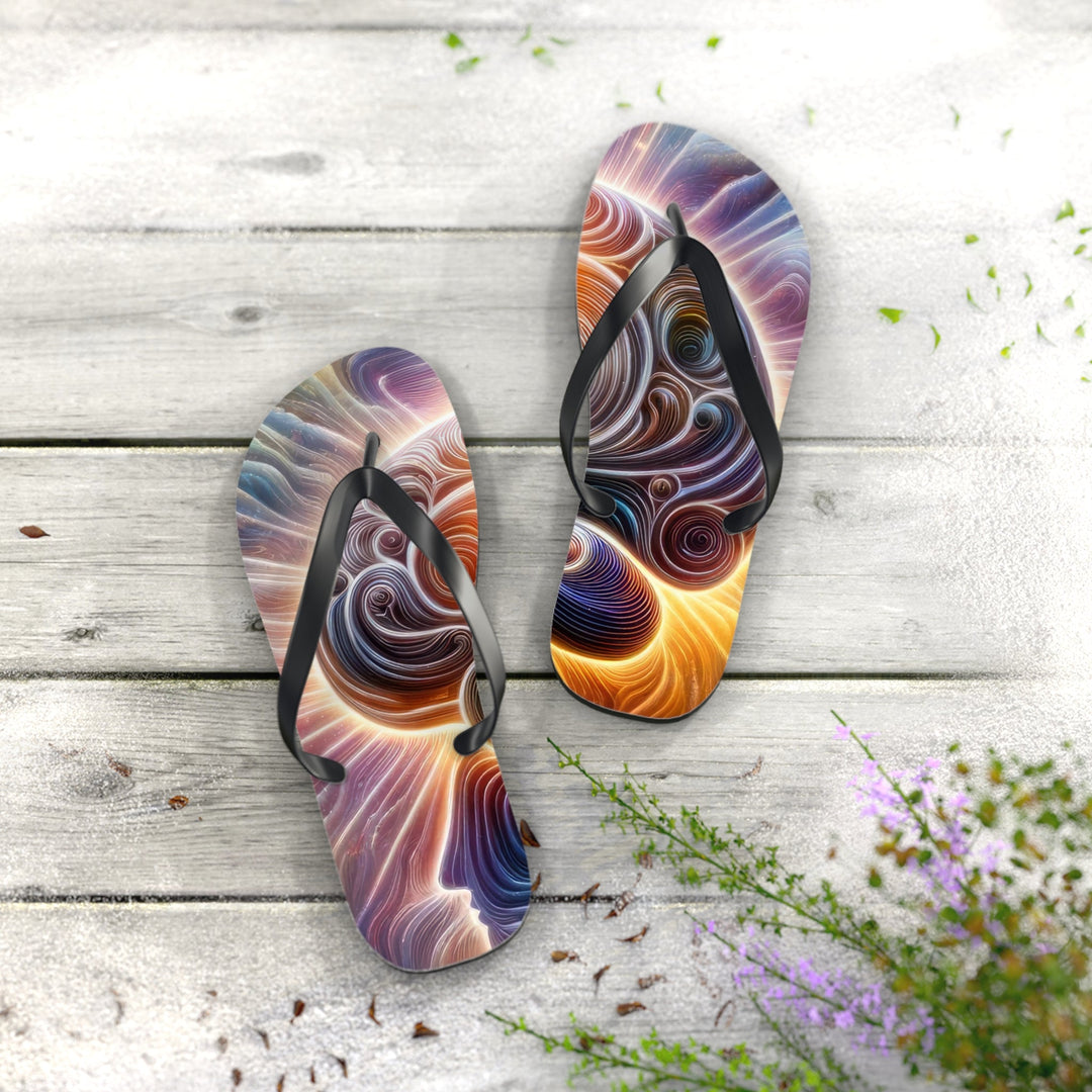 Radiant Consciousness Awakening - Flip Flops - Shoes - g(0D·IO) - XL - Black sole -