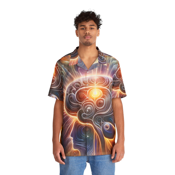Radiant Consciousness Awakening - Men's Hawaiian Shirt - All Over Prints - g(0D·IO) - S - Black -
