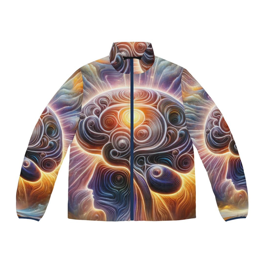Radiant Consciousness Awakening - Puffer Jacket - All Over Prints - g(0D·IO) - S - Dark blue zipper -