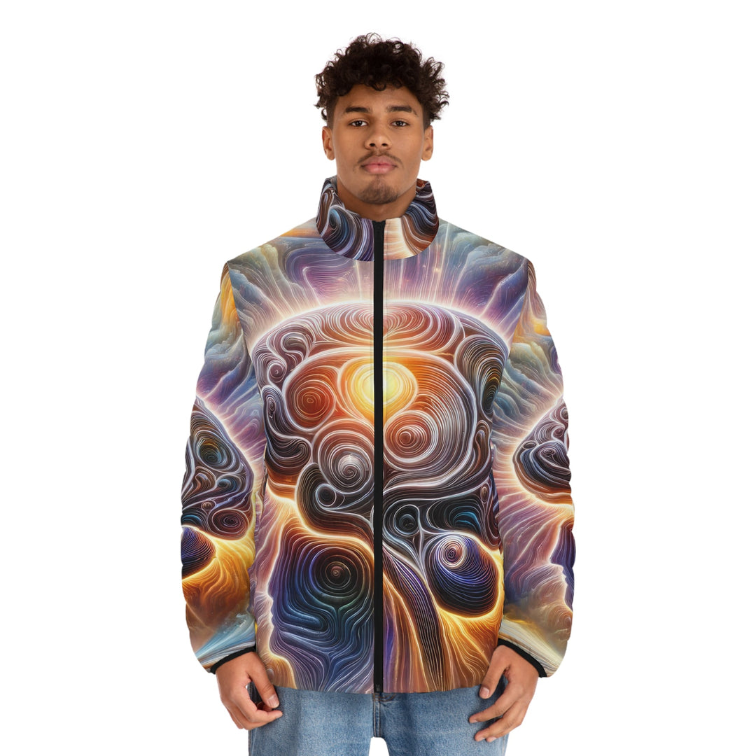 Radiant Consciousness Awakening - Puffer Jacket - All Over Prints - g(0D·IO) - S - Black zipper -