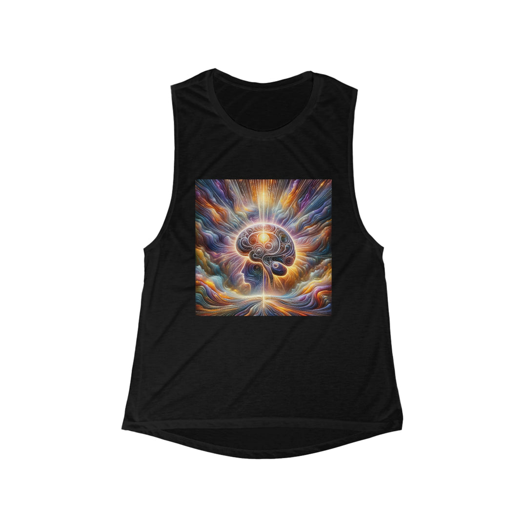 Radiant Consciousness Awakening - Women's Flowy Scoop Muscle Tank - Tank Top - g(0D·IO) - S - Black -