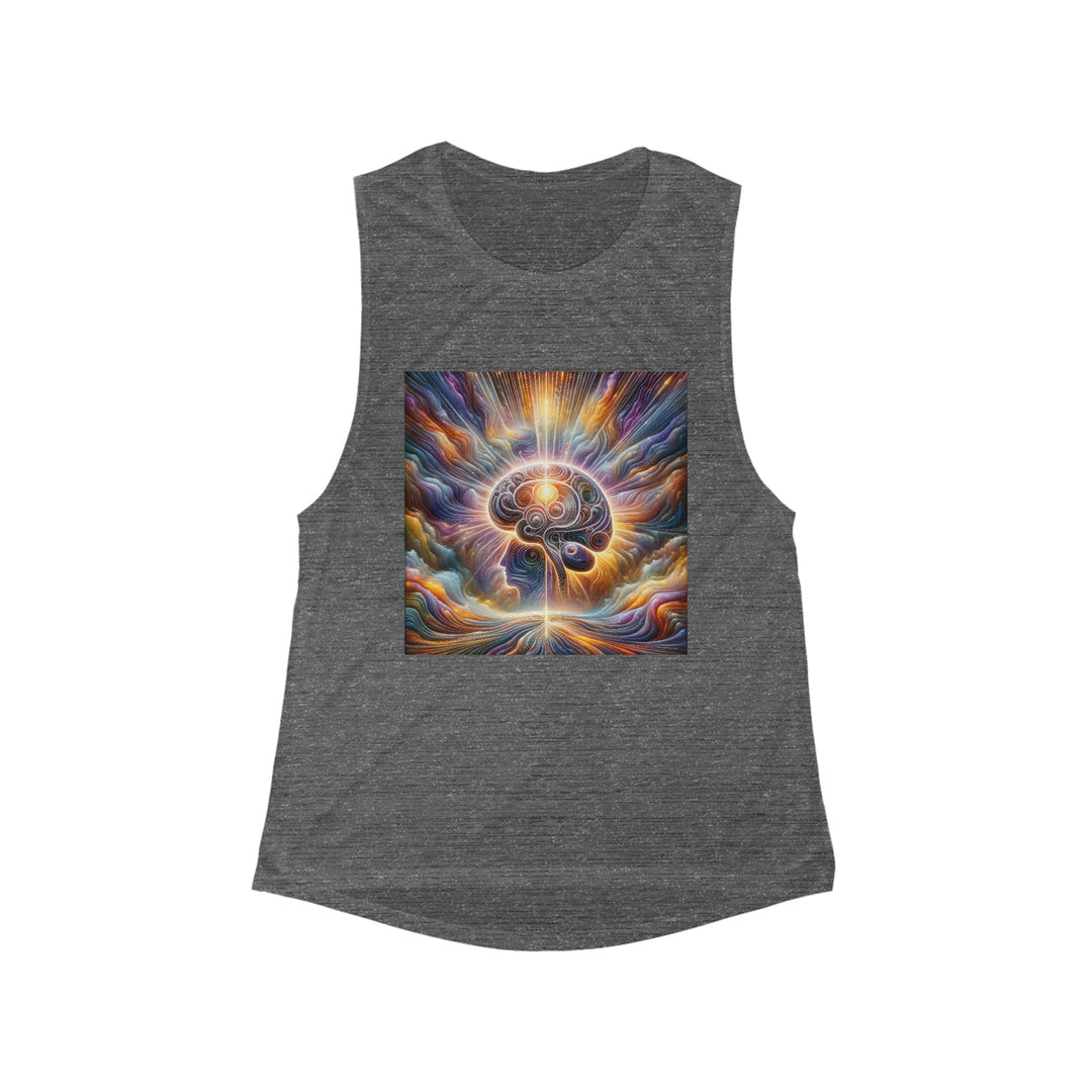 Radiant Consciousness Awakening - Women's Flowy Scoop Muscle Tank - Tank Top - g(0D·IO) - S - Asphalt Slub -