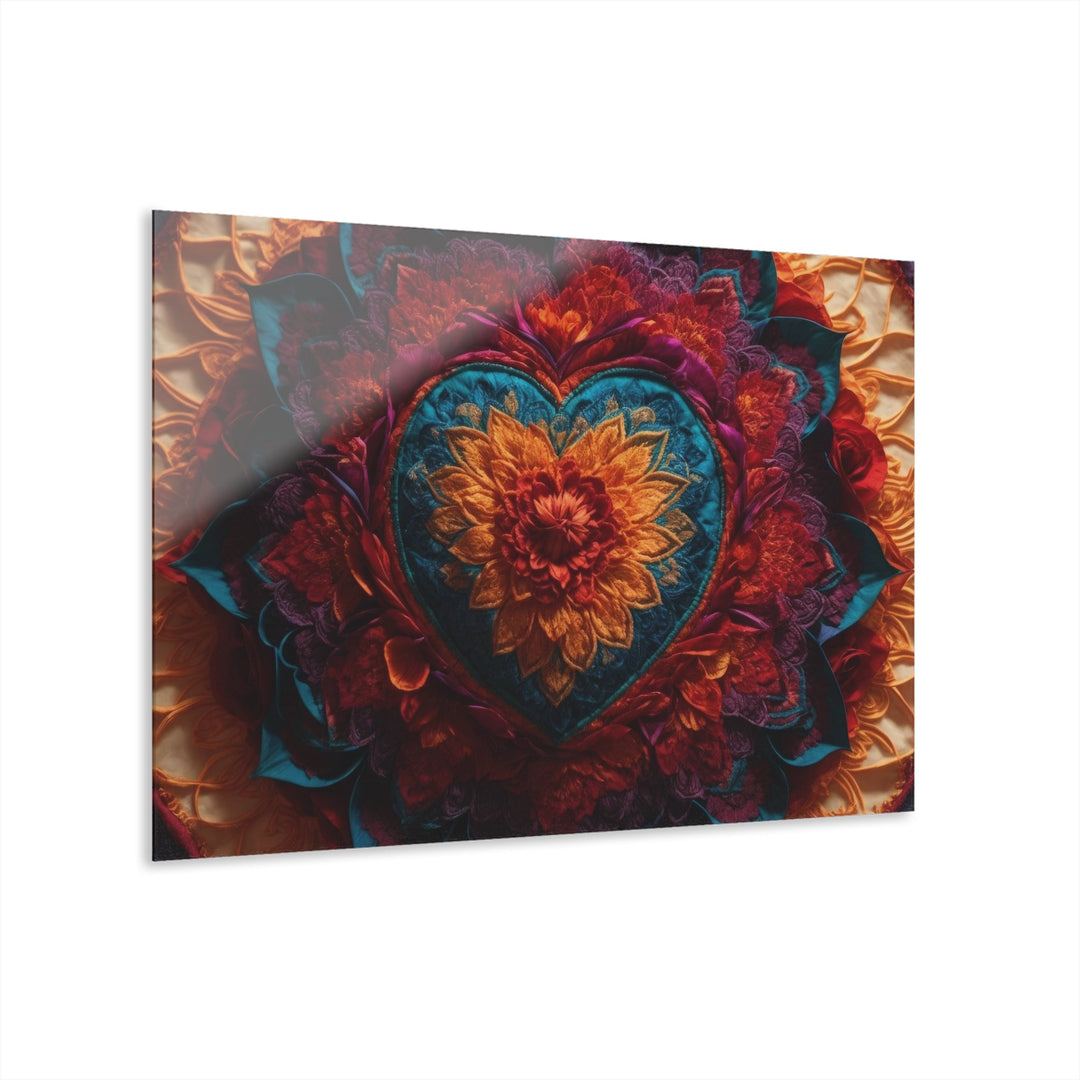 Radiant Floral Mandala - Acrylic Prints (French Cleat Hanging) - Home Decor - g(0D·IO) - 36" x 24" (Horizontal) - 0.25'' -