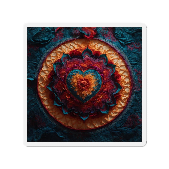 Radiant Floral Mandala - Die-cut Magnet - Home Decor - g(0D·IO) - 5" x 5" - Die-Cut - 1 pc