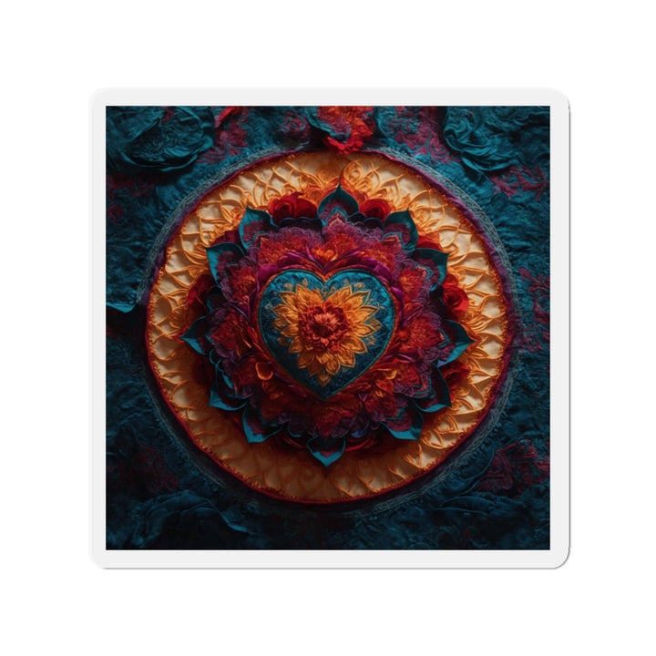 Radiant Floral Mandala - Die-cut Magnet - Home Decor - g(0D·IO) - 6 × 6" - Die-Cut - 1 pc
