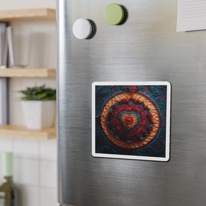 Radiant Floral Mandala - Die-cut Magnet - Home Decor - g(0D·IO) - 6 × 6" - Die-Cut - 1 pc