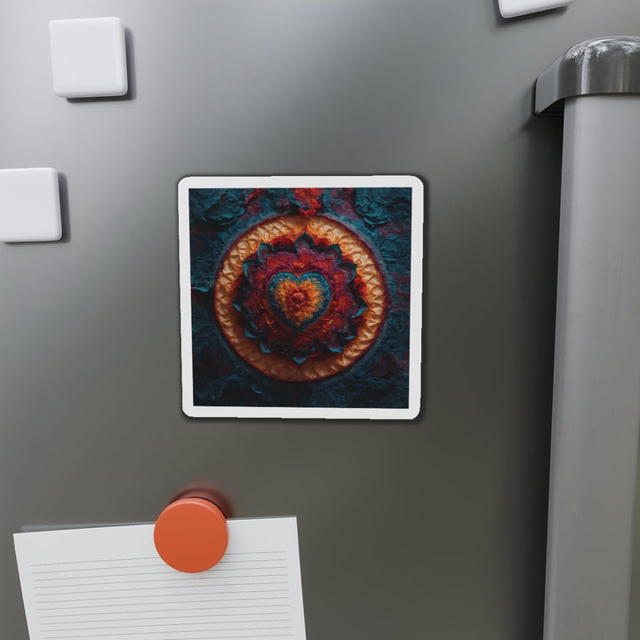 Radiant Floral Mandala - Die-cut Magnet - Home Decor - g(0D·IO) - 6 × 6" - Die-Cut - 1 pc