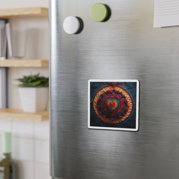 Radiant Floral Mandala - Die-cut Magnet - Home Decor - g(0D·IO) - 6 × 6" - Die-Cut - 1 pc