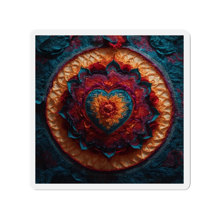 Radiant Floral Mandala - Die-cut Magnet - Home Decor - g(0D·IO) - 3" x 3" - Die-Cut - 1 pc