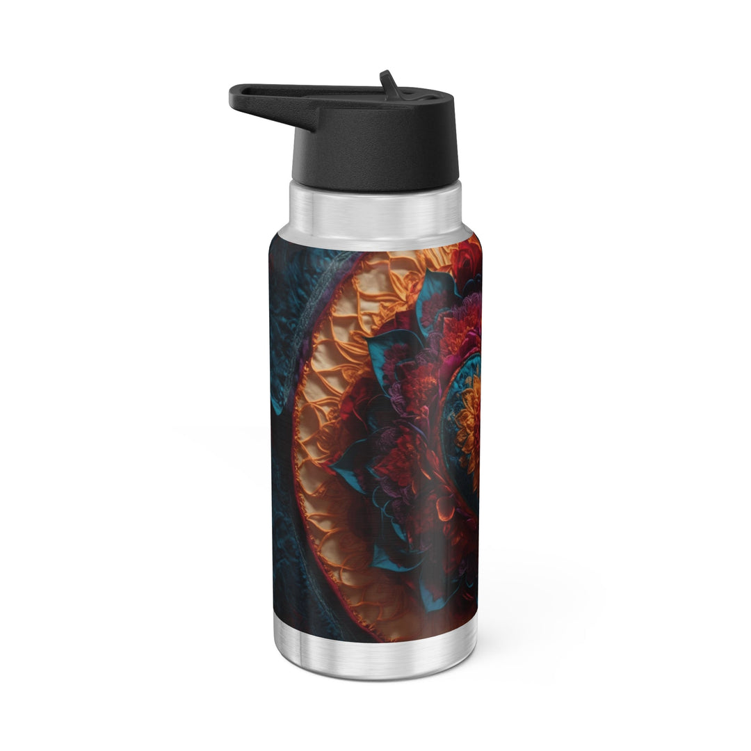 Radiant Floral Mandala - Gator Tumbler 32oz - Mug - g(0D·IO) - Silver - 32oz -