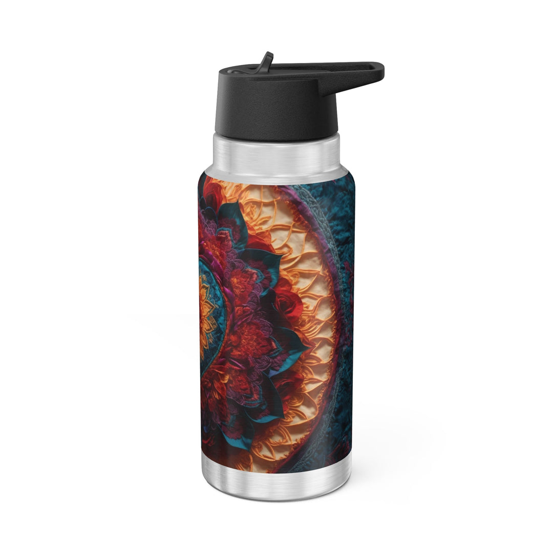 Radiant Floral Mandala - Gator Tumbler 32oz - Mug - g(0D·IO) - Silver - 32oz -