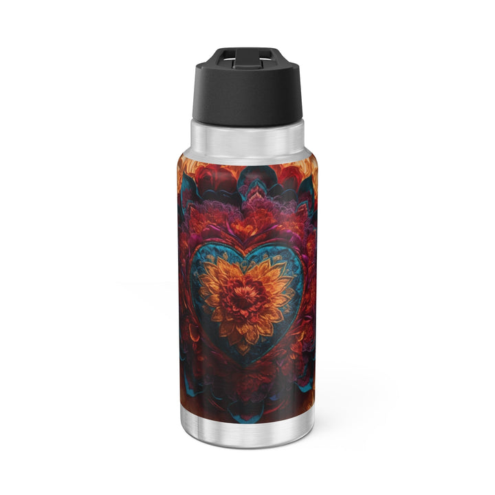 Radiant Floral Mandala - Gator Tumbler 32oz - Mug - g(0D·IO) - Silver - 32oz -