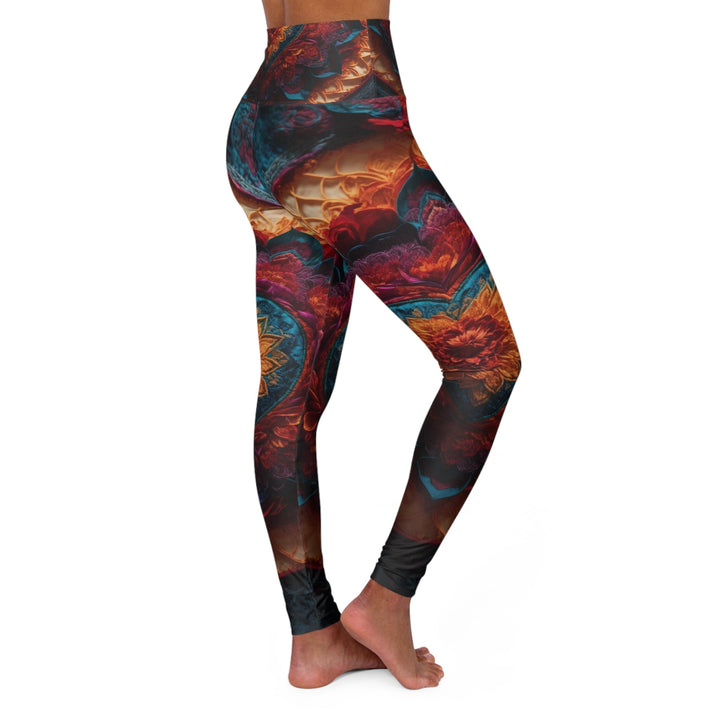 Radiant Floral Mandala - High Waisted AOP Yoga Leggings - All Over Prints - g(0D·IO) - XS - -