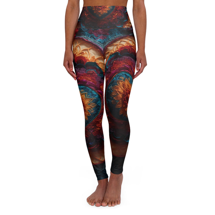 Radiant Floral Mandala - High Waisted AOP Yoga Leggings - All Over Prints - g(0D·IO) - XS - -