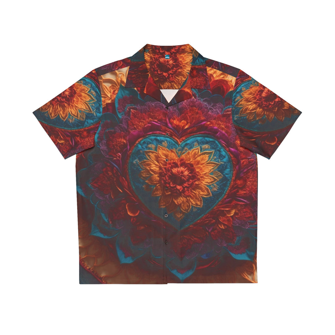 Radiant Floral Mandala - Men's Hawaiian Shirt - All Over Prints - g(0D·IO) - S - Black -