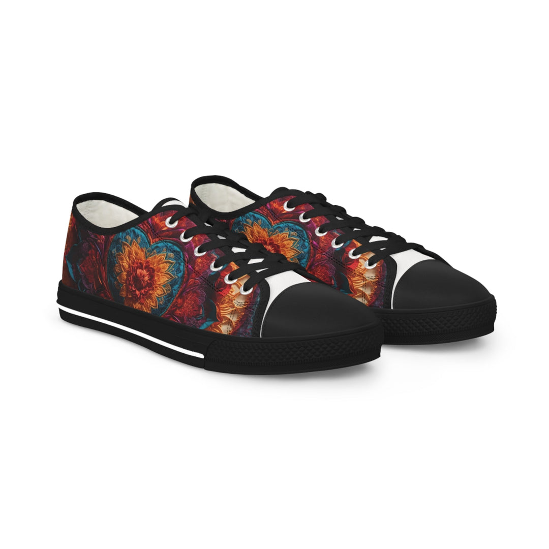 Radiant Floral Mandala - Men's Lowtop Sneakers - Shoes - g(0D·IO) - US 5 - Black sole -