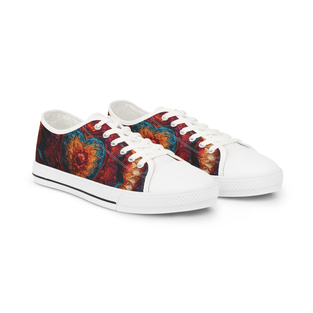 Radiant Floral Mandala - Men's Lowtop Sneakers - Shoes - g(0D·IO) - US 5 - White sole -