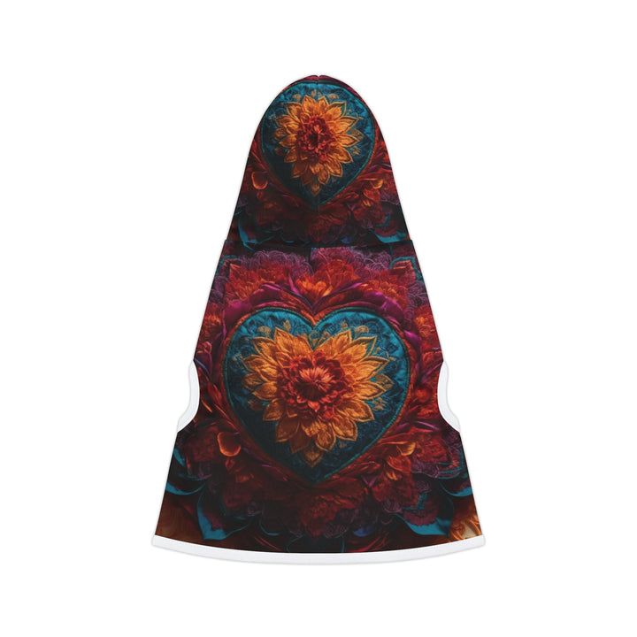 Radiant Floral Mandala - Pet Hoodie - Pets - g(0D·IO) - XXS - Black Rib -