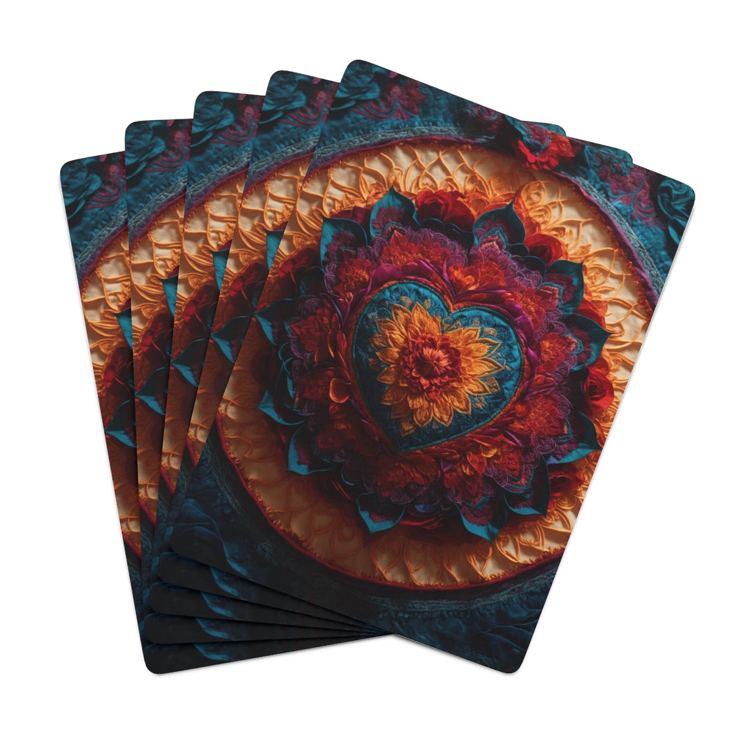 Radiant Floral Mandala - Poker Cards - Paper products - g(0D·IO) - 2.47" x 3.47" - White - Semi Glossy