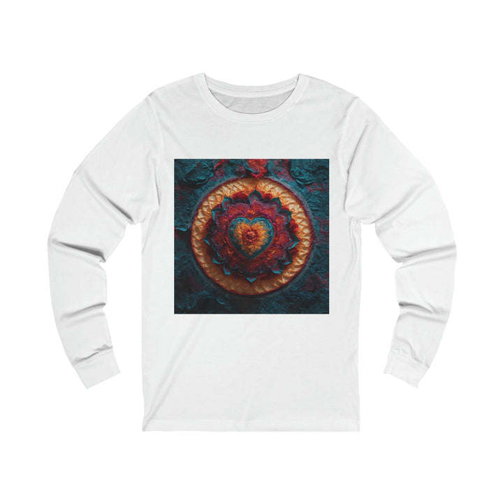 Radiant Floral Mandala - Unisex Jersey Long Sleeve Tee - Long-sleeve - g(0D·IO) - S - White -