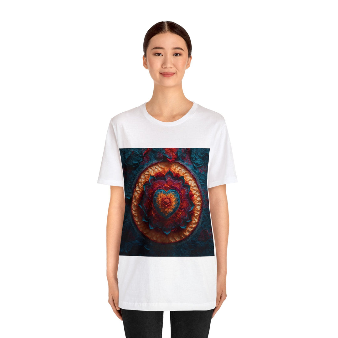 Radiant Floral Mandala - Unisex Jersey Short Sleeve Tee - T-Shirt - g(0D·IO) - Black - S -