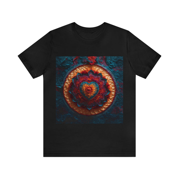 Radiant Floral Mandala - Unisex Jersey Short Sleeve Tee - T-Shirt - g(0D·IO) - Black - S -